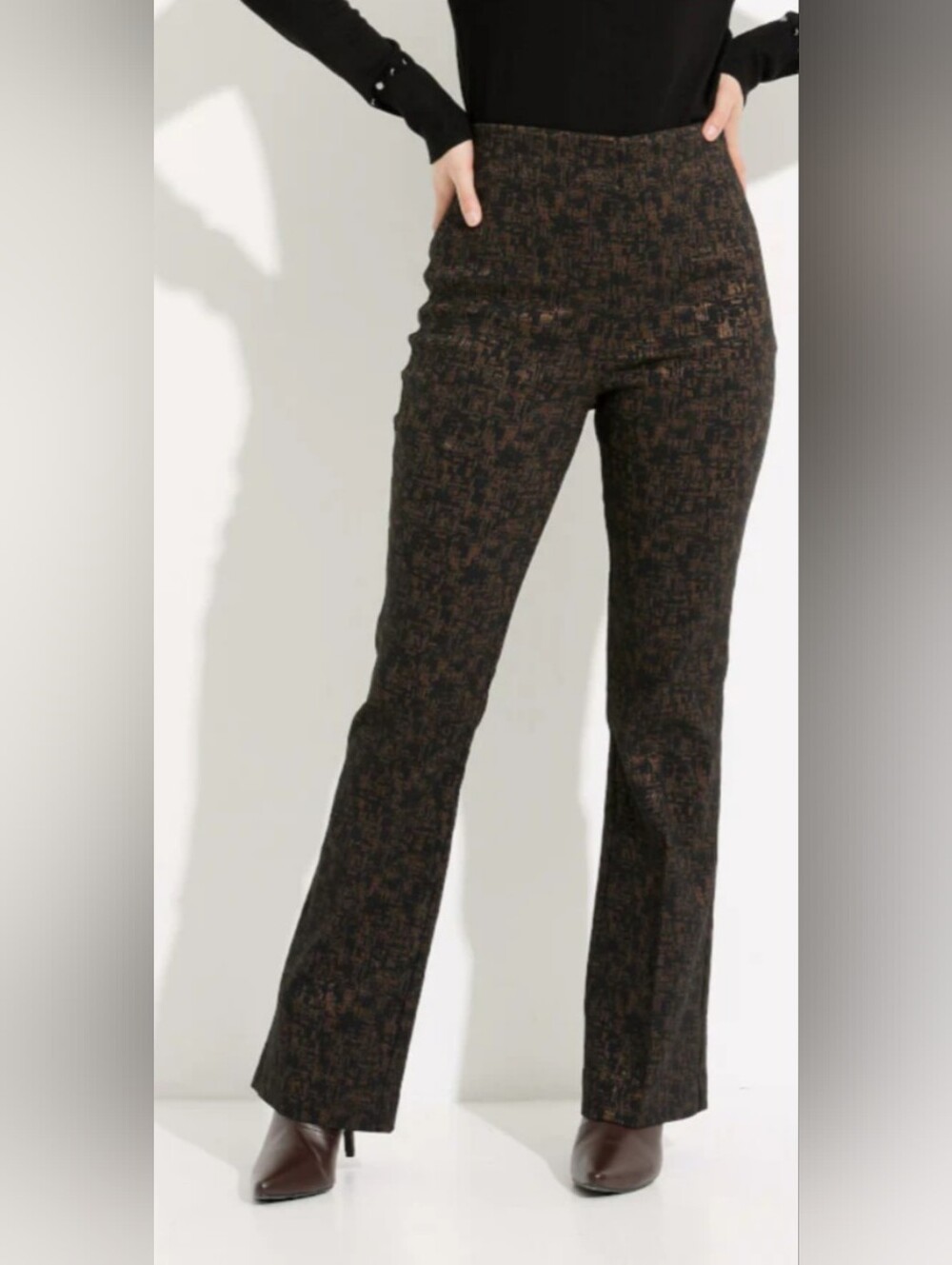 Joseph Ribkoff Black/Brown Ponte de Roma Flare Pants Style 233283 -12-